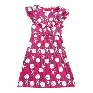 Tracy Negoshian Pink Sand Dollar Ruffle Sleeve Fit and Flare Dress Size XS